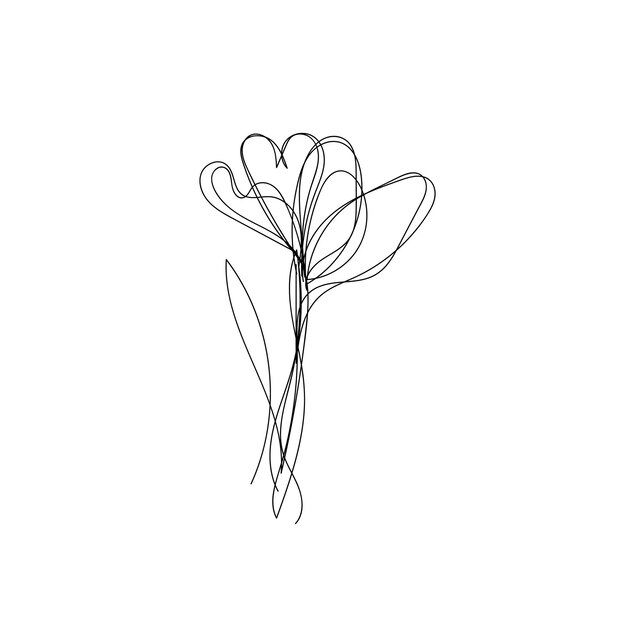 Colección de flores dibujadas a mano por vectores