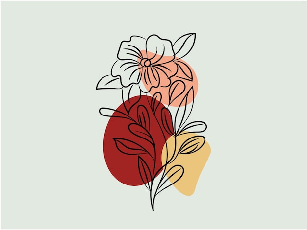 Colección de flores dibujadas a mano