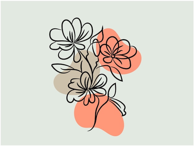 Colección de flores dibujadas a mano
