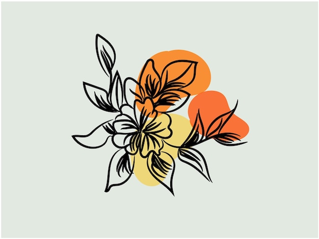 Colección de flores dibujadas a mano