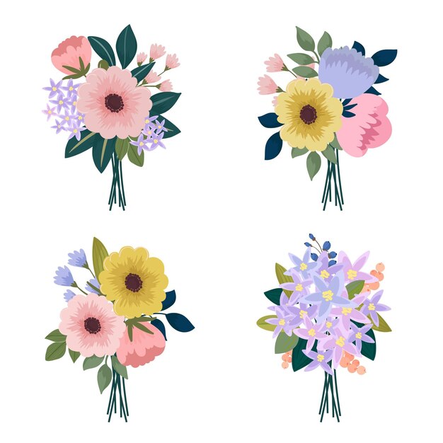 Vector colección de flores dibujadas a mano