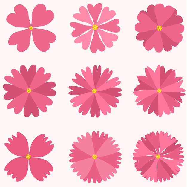 Colección de flores dibujadas a mano