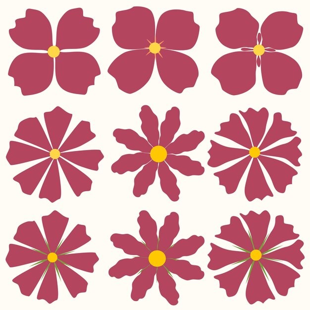 Colección de flores dibujadas a mano