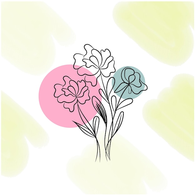 Colección de flores dibujadas a mano
