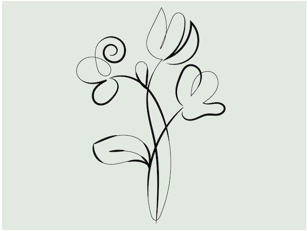 Colección de flores dibujadas a mano