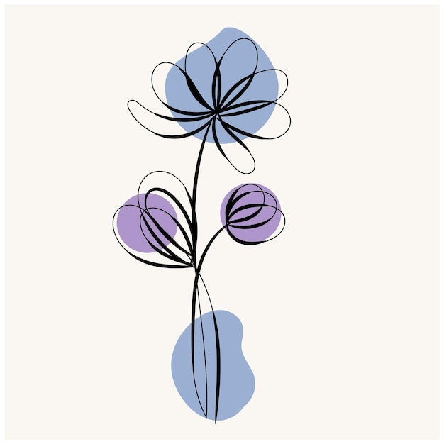 Colección de flores dibujadas a mano