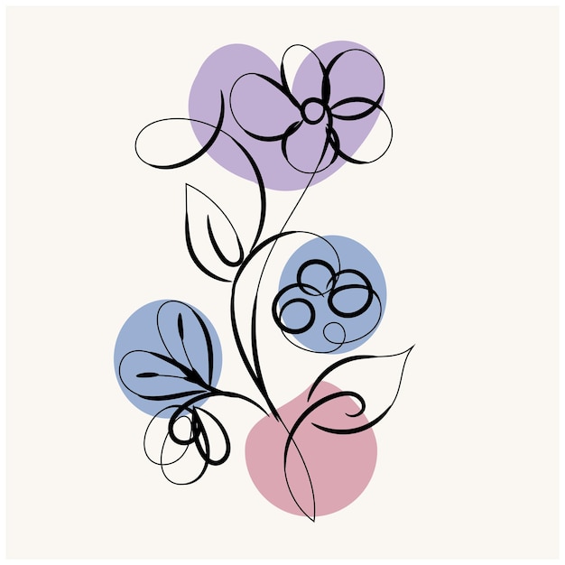 Colección de flores dibujadas a mano