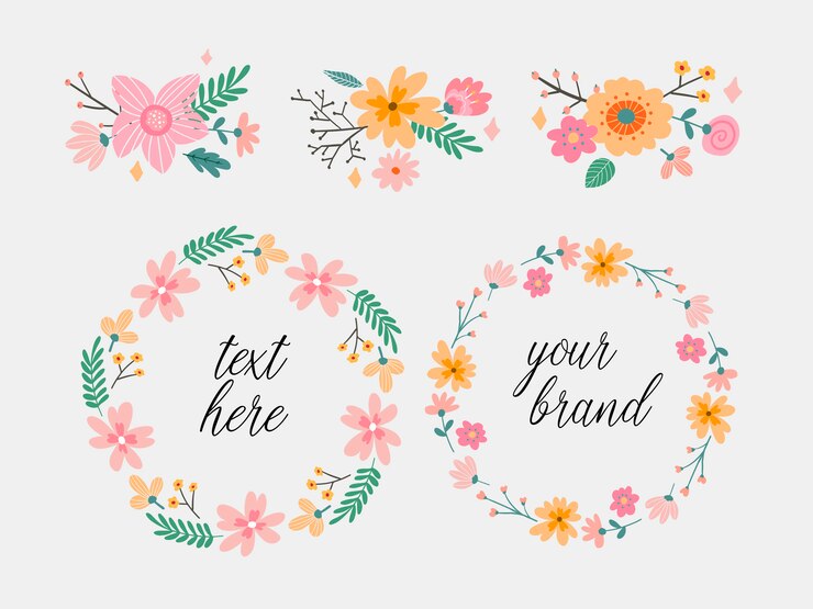 Vector colección de flores dibujadas a mano
