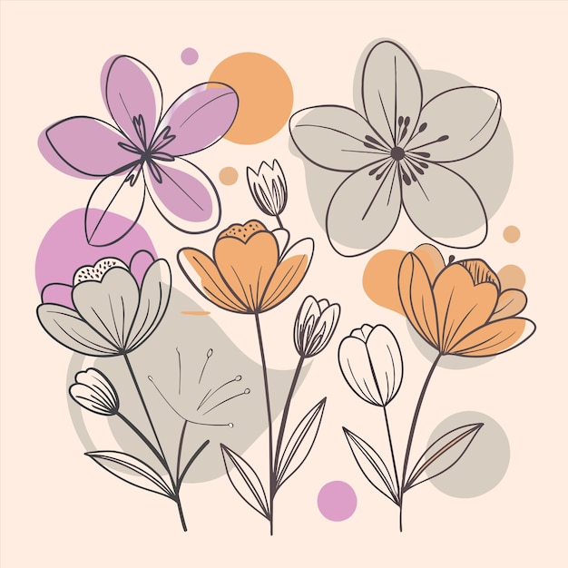 una colección de flores de diferentes colores y formas