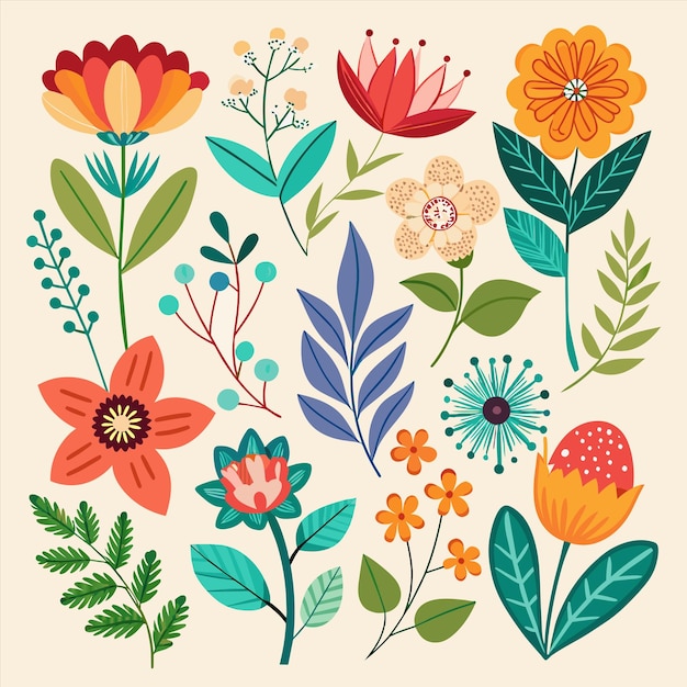una colección de flores, incluida una que dice "flores"