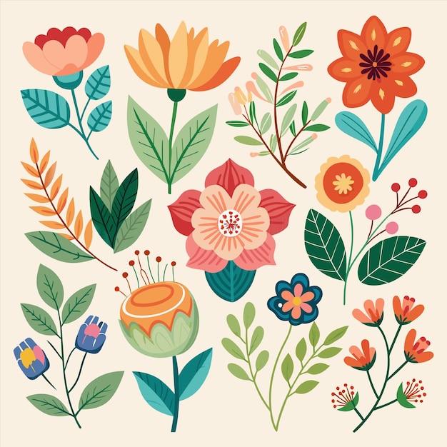 una colección de flores, incluida una que dice " primavera "