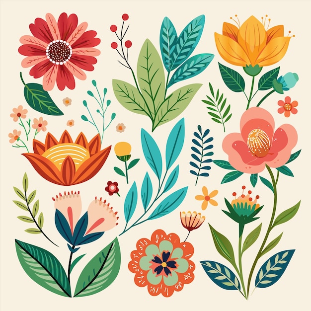 una colección de flores, incluida una que dice " primavera "