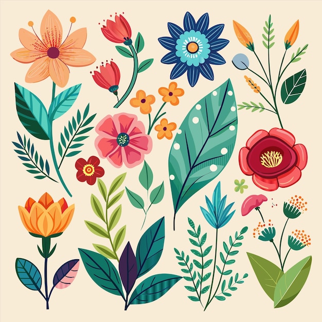 una colección de flores, incluida una que dice " primavera "
