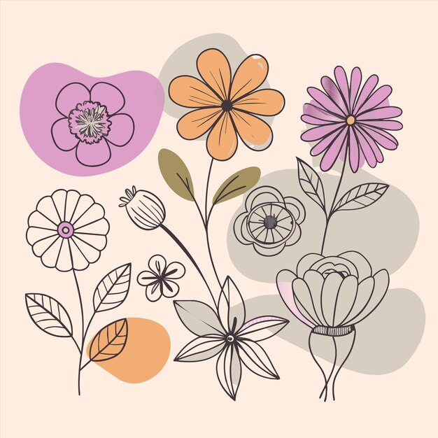 una colección de flores incluyendo una con la otra en la esquina inferior derecha