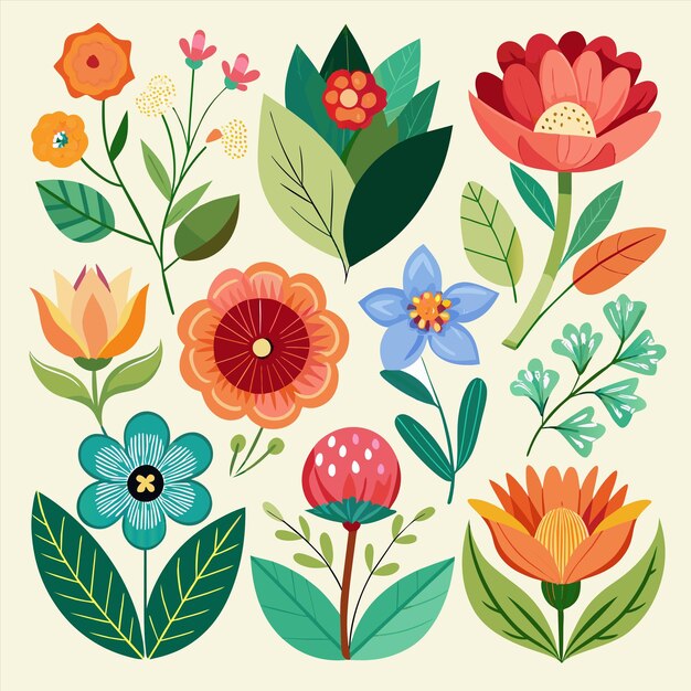 una colección de flores incluyendo una que dice primavera