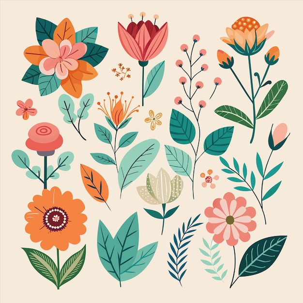 una colección de flores incluyendo una que dice primavera