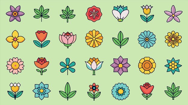 una colección de flores del jardín