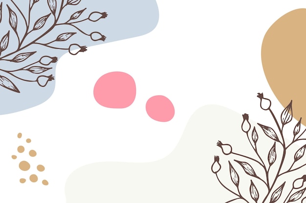 Colección de flores y plantas de primavera dibujadas a mano Ilustraciones vectoriales monocromáticas en estilo boceto