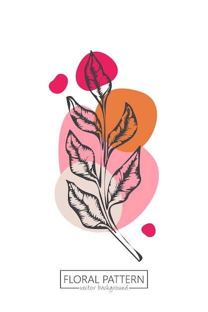 Colección de flores y plantas de primavera dibujadas a mano Ilustraciones vectoriales monocromáticas en estilo boceto