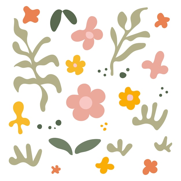 Vector colección de flores de primavera vector gratuito