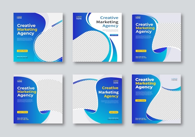 una colección de folletos con las palabras marketing creativo en ellos
