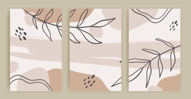 Colección de fondo dibujado a mano abstracto boho