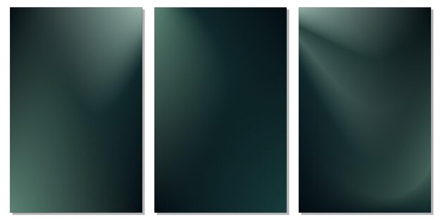 Colección de fondo con gradiente de color verde oscuro y granulado