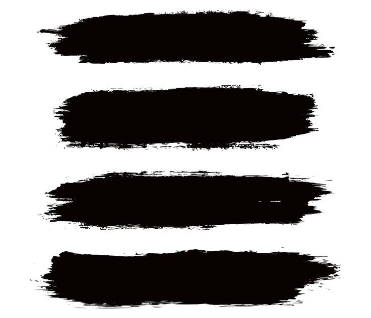 Vector colección de fondo de línea de trazo de pincel vectorial negro