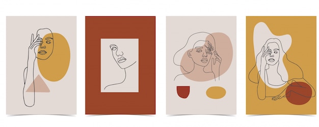 Colección de fondo de mujer con color.