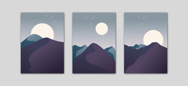 colección de fondo de paisaje de montaña minimalista