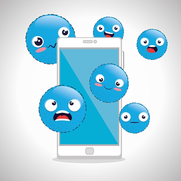 Colección de fondo de personaje Emoji emoticon