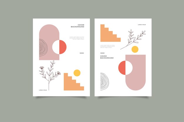 colección de fondo de portada contemporánea boho