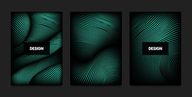 Colección de fondos abstractos mínimos de líneas fluidas