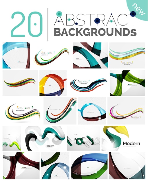 Colección de fondos abstractos de ondas