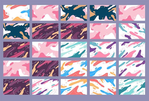 Una colección de fondos abstractos pastel suaves que combinan la estética moderna