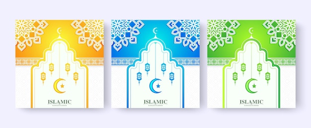 Colección de fondos coloridos de ramadan kareem