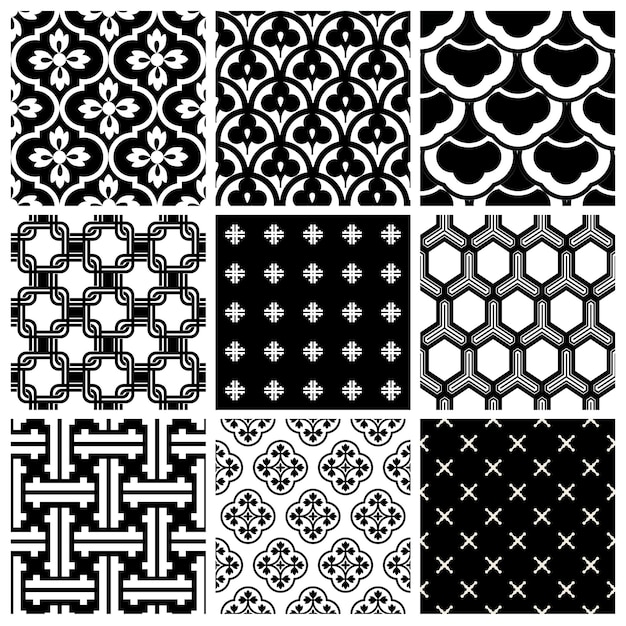 Colección de fondos sin costuras Azulejos vintage