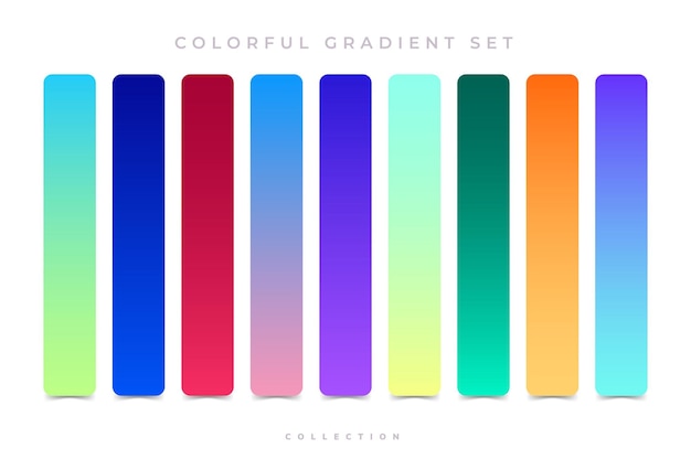 Colección de fondos degradados suaves coloridos para diseño gráfico Ilustración vectorial
