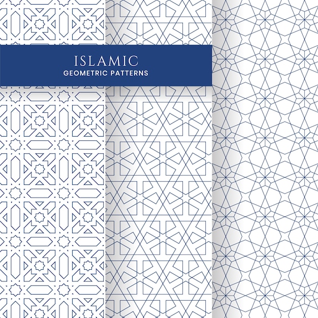 Colección de fondos de patrones marroquíes geométricos árabe islámico transparente