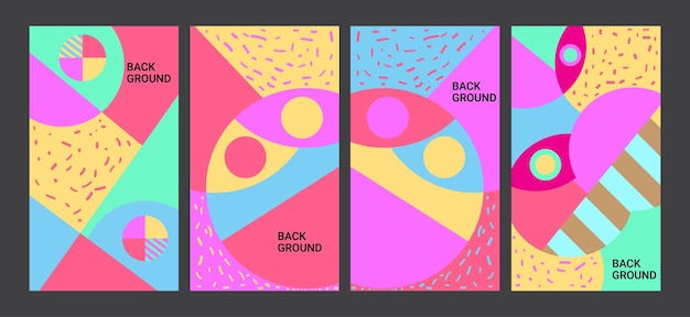 colección forma de geometría de diseño de cartel vertical