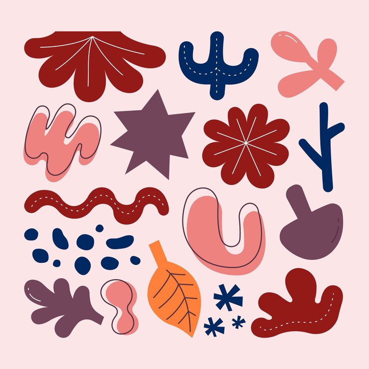 Vector colección de formas abstractas dibujadas a mano