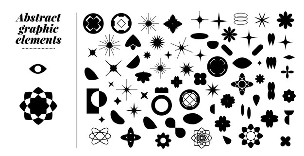 Colección de formas abstractas variadas Recurso de diseño gráfico Adhesivos de ventas iconos insignias