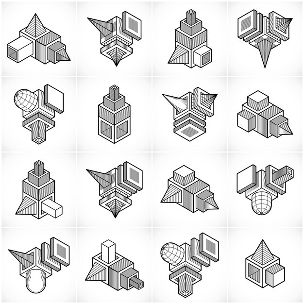 Colección de formas abstractas vectoriales.