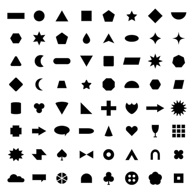 Colección de formas básicas vectoriales para su diseño