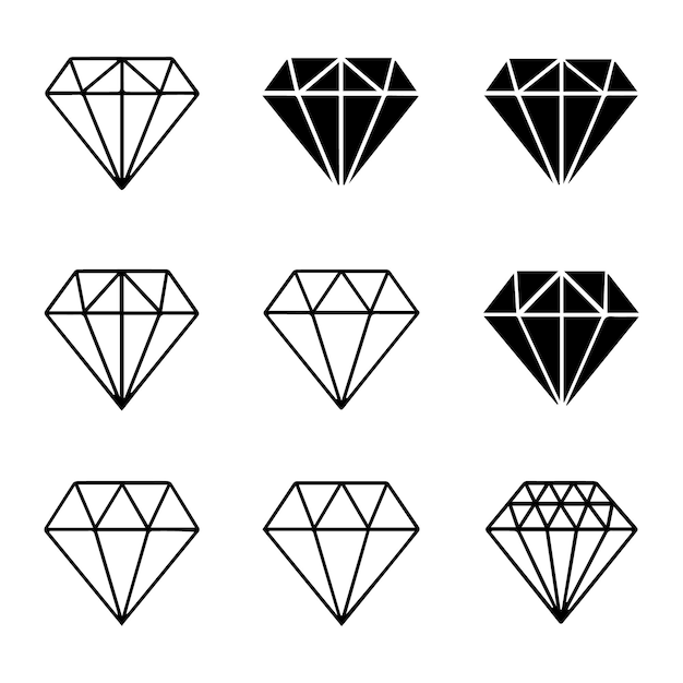 Colección de formas de diamantes en varios estilos