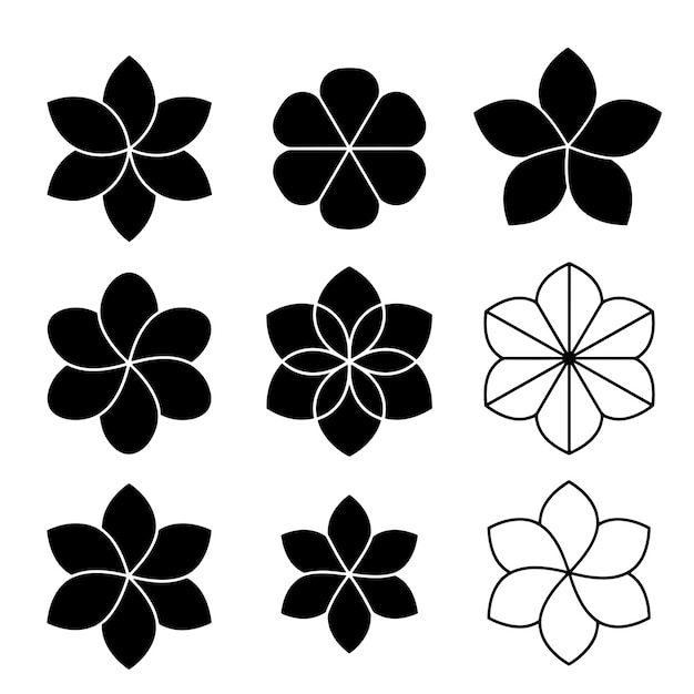 Colección de formas estilizadas de flores
