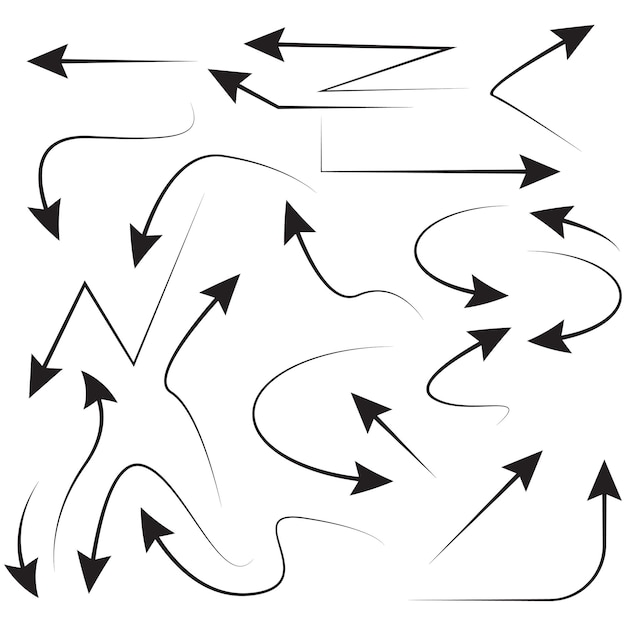 Colección de formas de flecha vectorial básica para su diseño
