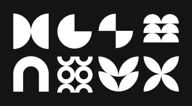 Colección de formas geométricas blancas para fines de diseño