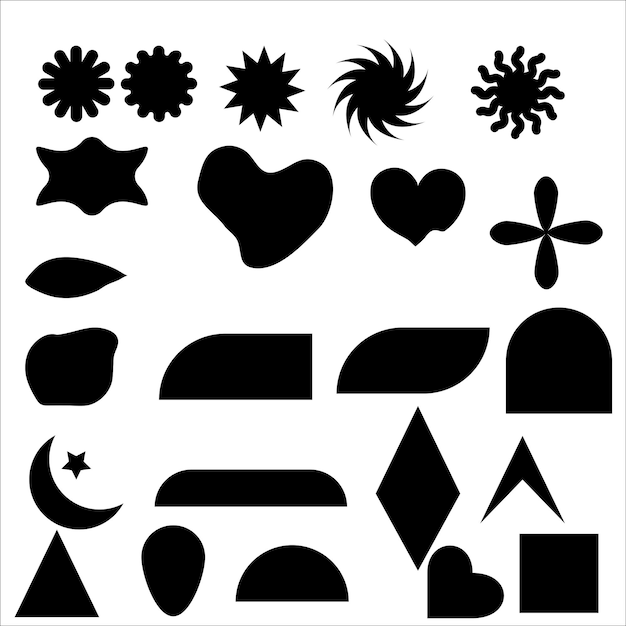 colección de formas geométricas establecidas en el ilustrador vectorial