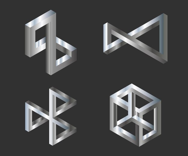 Una colección de formas geométricas isométricas imposibles
